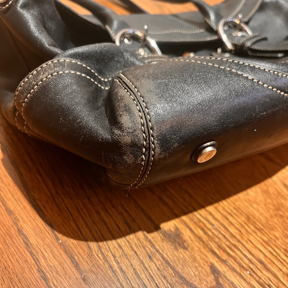 COACH SOHO BLACK LEATHER FLAP SATCHEL - Picture 8 of 8